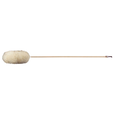 48 inch wool duster with wood handle and leather hang loop
