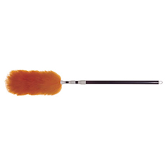telescopic (32-60 in.) commercial-grade wool duster with an orange duster head and black metal handle