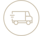 circle icon saying of a delivery truck